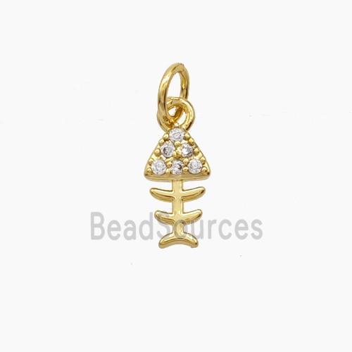 Copper Pendant Pave Zircon, Gold Plated