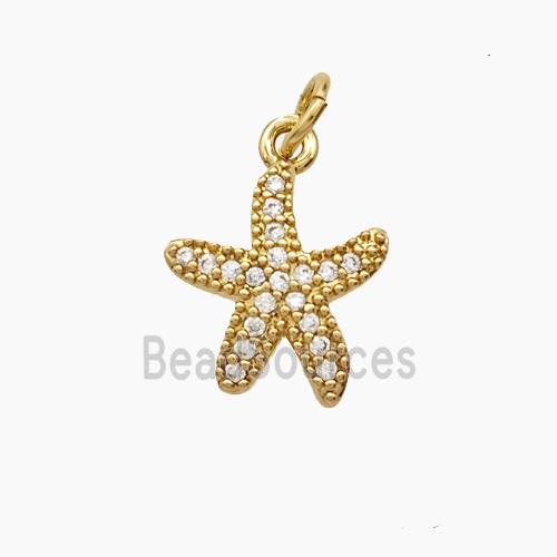 Copper Pendant Pave Zircon, Gold Plated