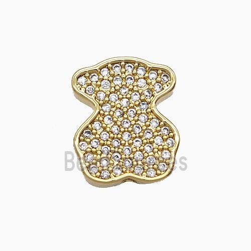 Copper Pendant Pave Zircon, Gold Plated