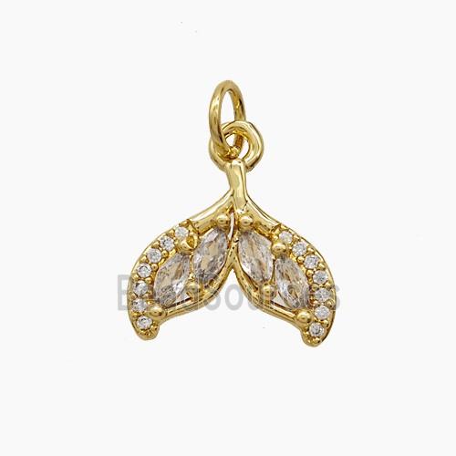 Copper Pendant Pave Zircon, Gold Plated