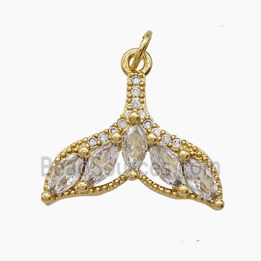 Copper Pendant Pave Zircon, Gold Plated