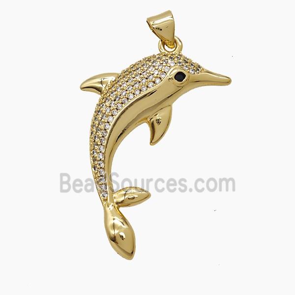 Copper Pendant Pave Zircon, Gold Plated