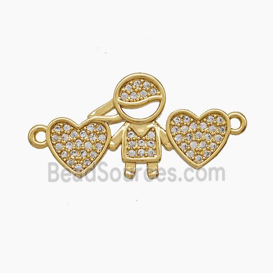 Copper Pendant Pave Zircon, Gold Plated