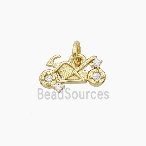Copper Pendant Pave Zircon, Gold Plated