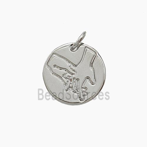 Copper Pendant Pave Zircon, Gold Plated