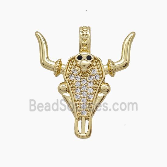 Copper Pendant Pave Zircon, Gold Plated