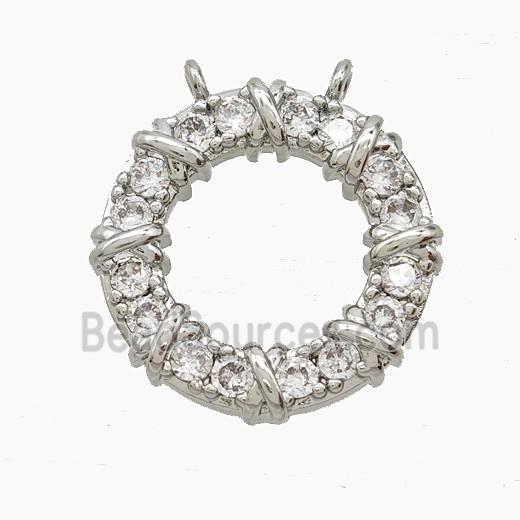 Copper Pendant Pave Zircon, Gold Plated