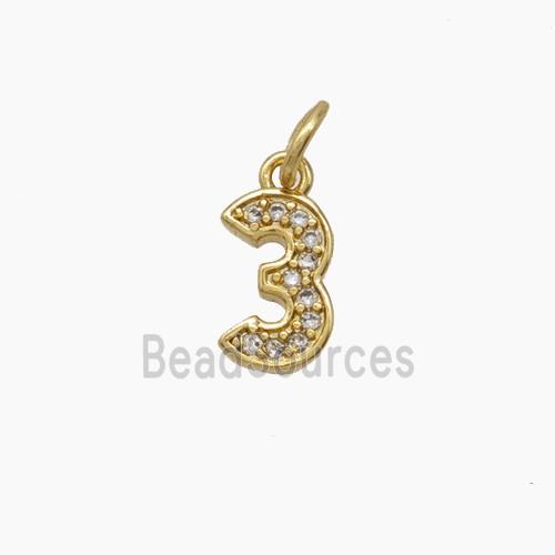 Copper Pendant Pave Zircon, Gold Plated