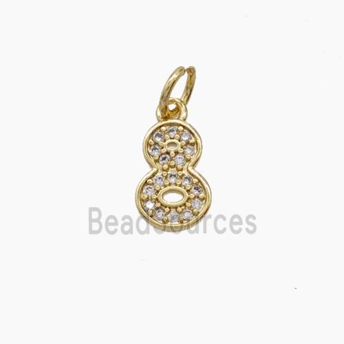 Copper Pendant Pave Zircon, Gold Plated