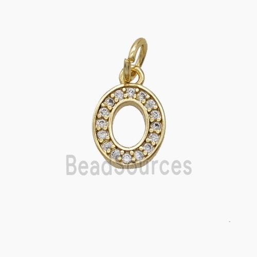 Copper Pendant Pave Zircon, Gold Plated