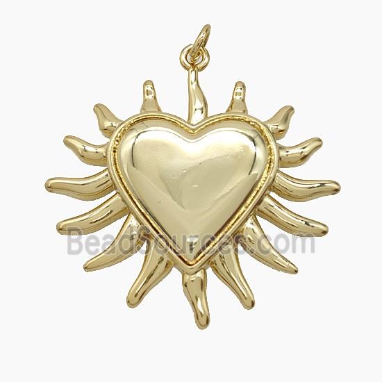 Copper Pendant Pave Zircon, Gold Plated