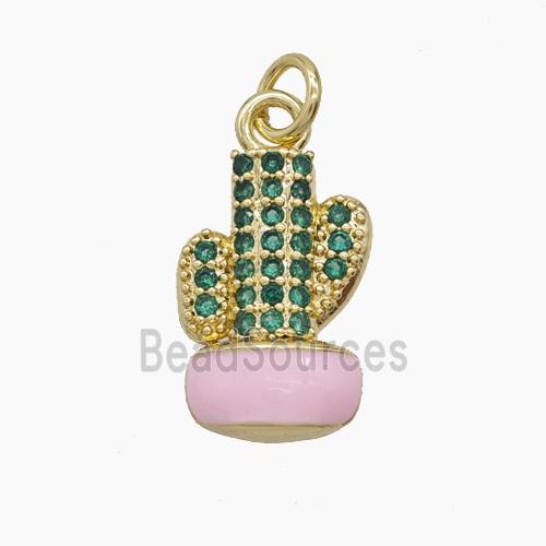 Enamel Copper Pendant, Gold Plated