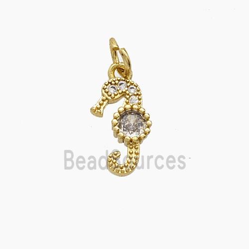 Copper Pendant Pave Zircon, Gold Plated