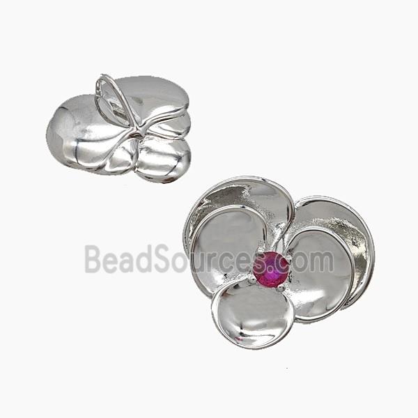 Copper Pendant Pave Zircon, Gold Plated