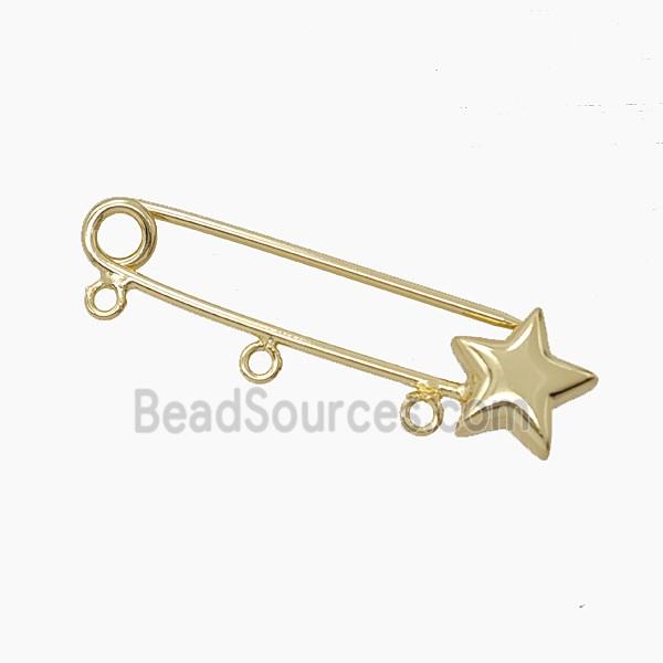 Copper Brooch, Gold Plated