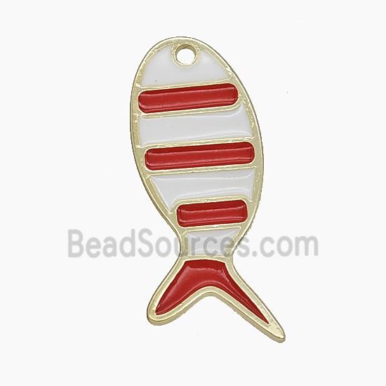 Enamel Copper Pendant, Gold Plated