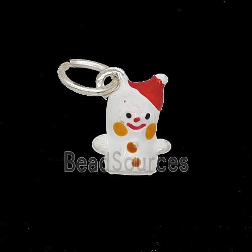 Enamel Copper Pendant, Silver Plated