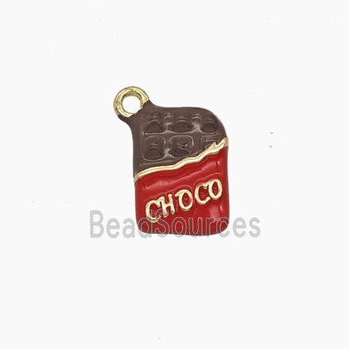 Enamel Copper Pendant, Gold Plated