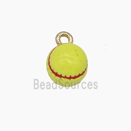 Enamel Copper Pendant, Gold Plated