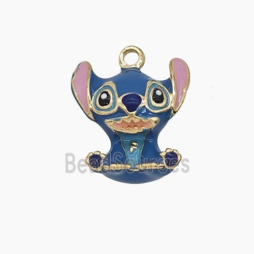 Enamel Copper Pendant, Gold Plated