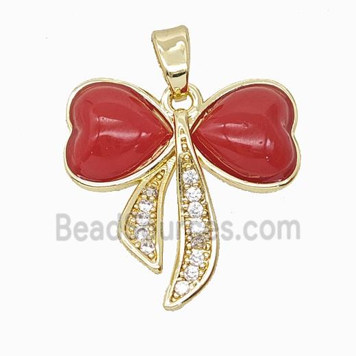 Copper Pendant Pave Resin Bead, Gold Plated