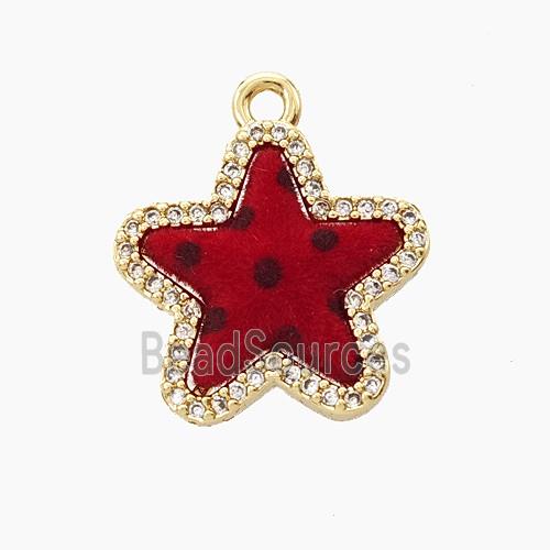 Copper Star Pendant Pave Zirconia Resin Gold Plated