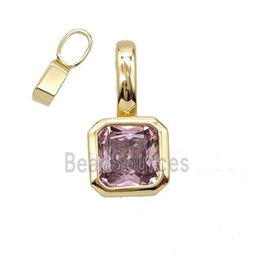 Copper Pendant Pave Crystal Glass Gold Plated