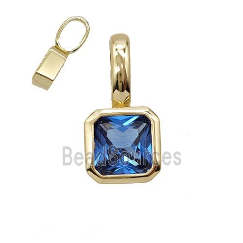 Copper Pendant Pave Crystal Glass Gold Plated