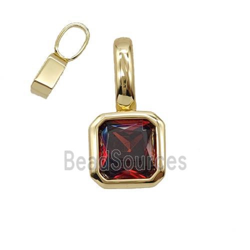 Copper Pendant Pave Crystal Glass Gold Plated