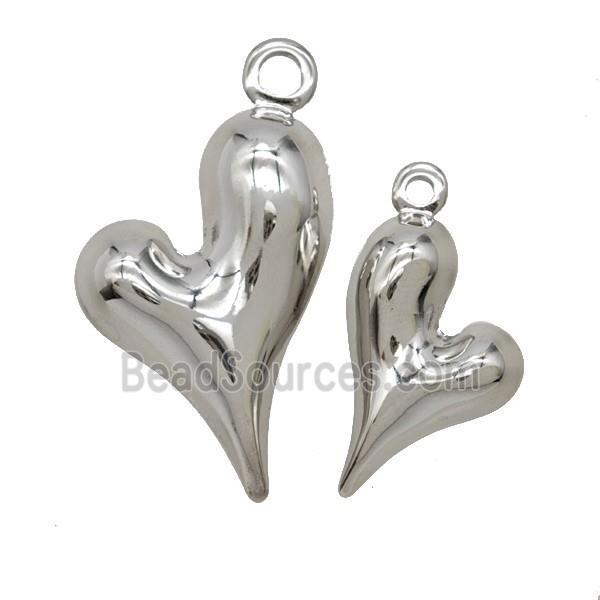 Copper Heart Pendant Platinum Plated