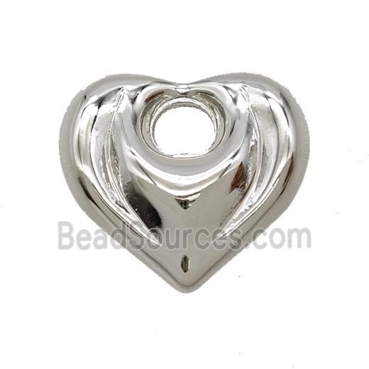 Copper Heart Pendant Platinum Plated