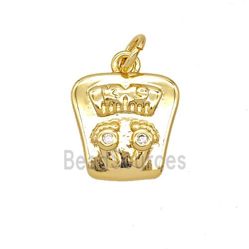 Scales Charms Copper Pendant Pave Zirconia Gold Plated