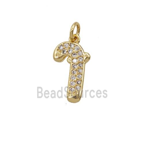 Christmas Candy Charms Copper Pendant Pave Zirconia Gold Plated