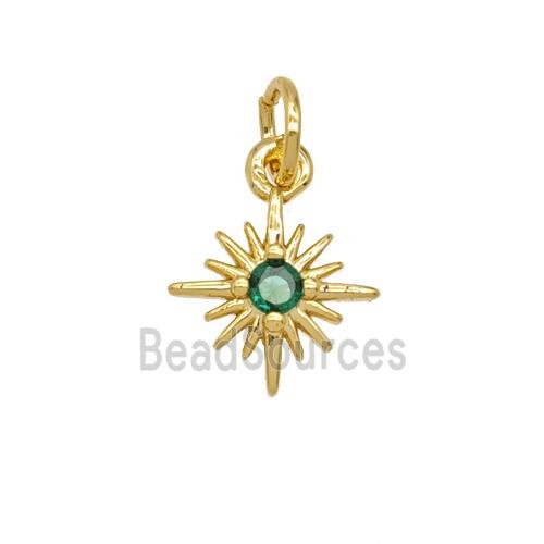 Copper Star Pendant Pave Zirconia 18K Gold Plated