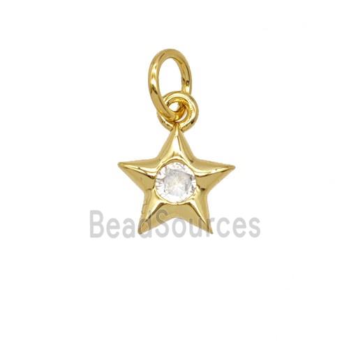 Copper Star Pendant Pave Zirconia 18K Gold Plated