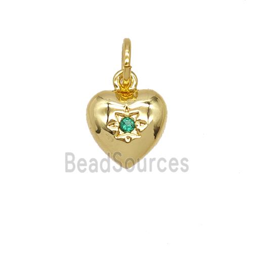 Copper Heart Pendant Pave Zirconia 18K Gold Plated
