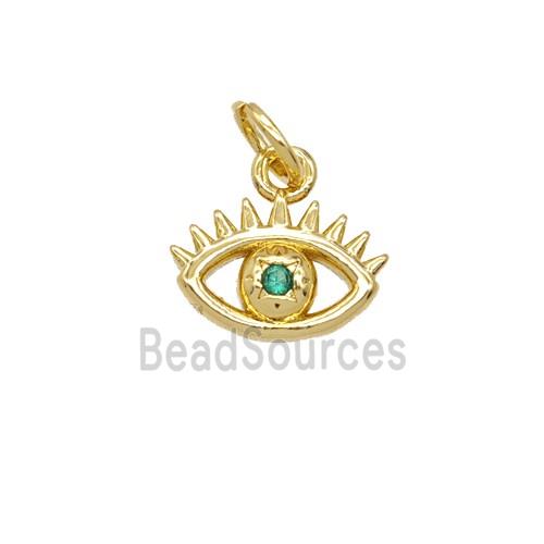 Copper Eye Pendant Pave Zirconia 18K Gold Plated