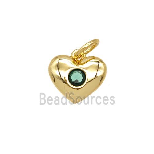 Copper Heart Pendant Pave Zirconia 18K Gold Plated