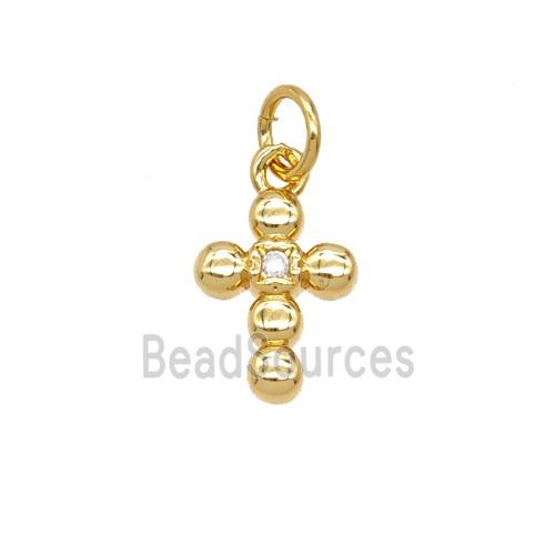 Copper Cross Pendant Pave Zirconia 18K Gold Plated