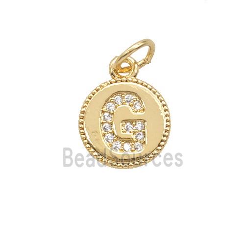 Copper Letter-G Pendant Pave Zirconia 18K Gold Plated