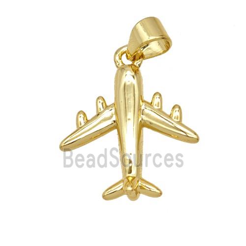 Copper Airplane Pendant 18K Gold Plated