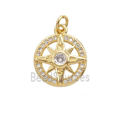 Copper Star Pendant Pave Zirconia 18K Gold Plated