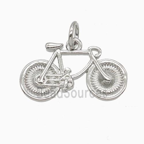 Copper Bicycle Pendant Sports Platinum Plated