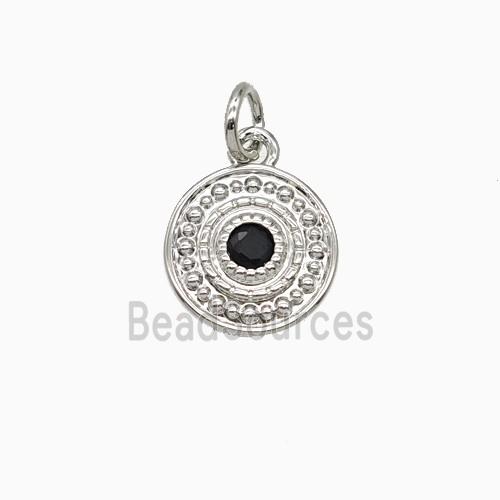 Copper Sun Pendant Pave Zirconia Platinum Plated
