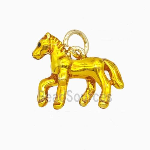Copper Horse Pendant Yellow Painted Gold Plated