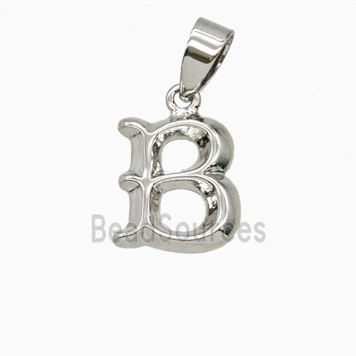 Copper Letter-B Pendant Platinum Plated