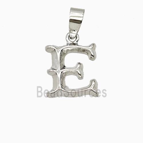 Copper Letter-E Pendant Platinum Plated