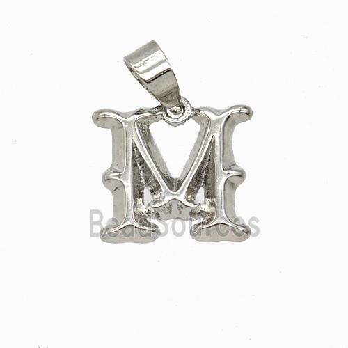 Copper Letter-M Pendant Platinum Plated