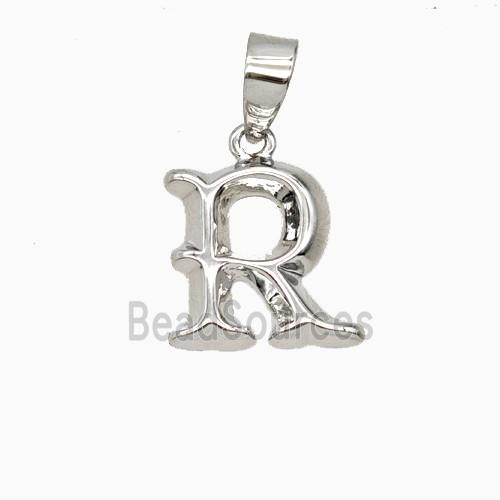 Copper Letter-R Pendant Platinum Plated
