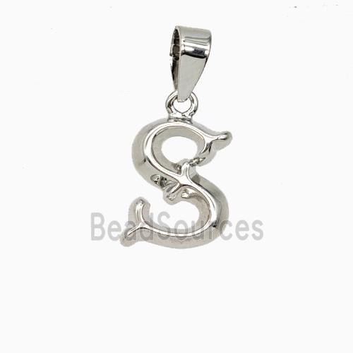 Copper Letter-S Pendant Platinum Plated